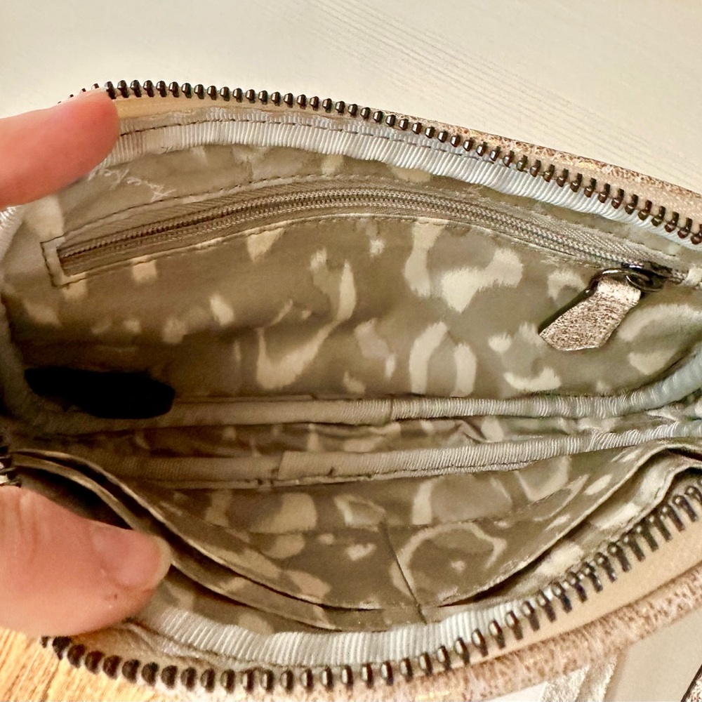 Aimee Kestenberg pink silver white iridescent crossbody purse with wallet - Picture 7 of 9